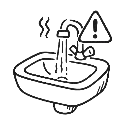 Hot water tap icon