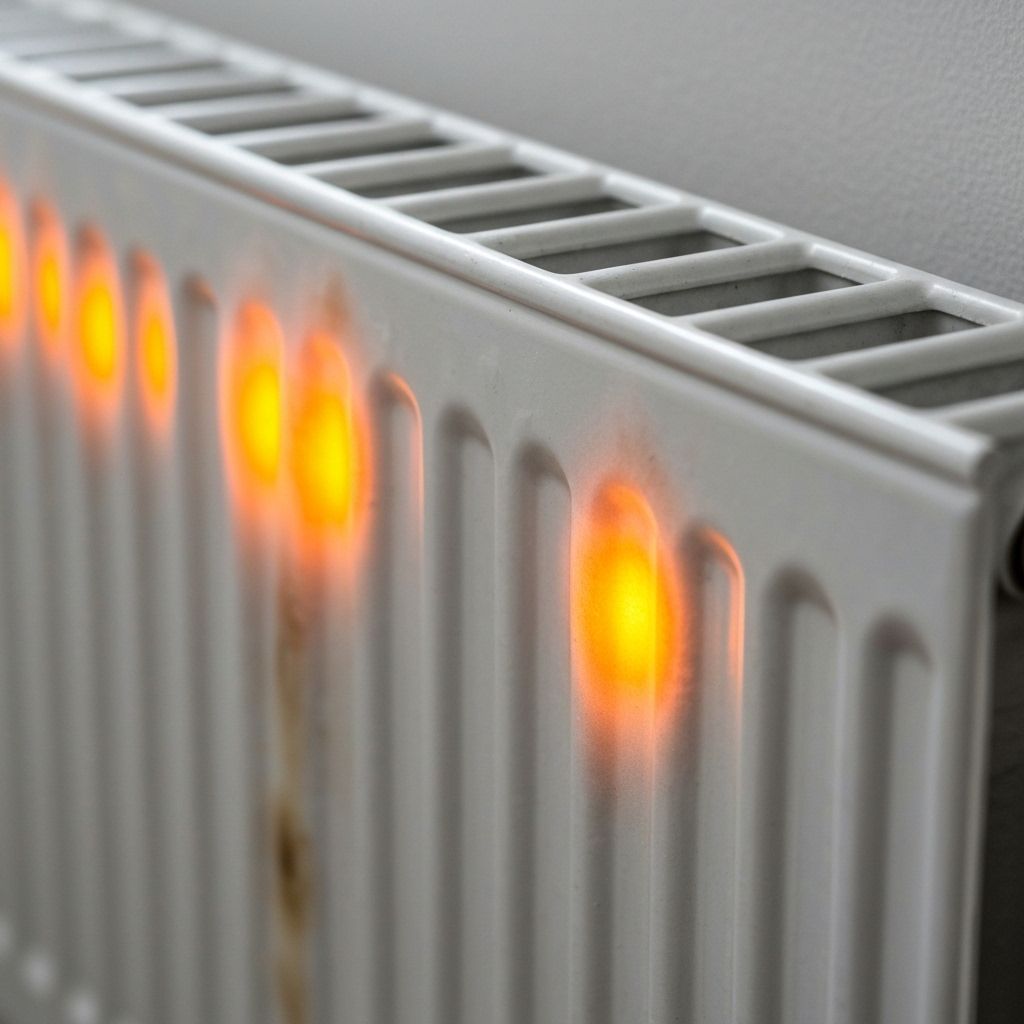 Radiator showing cold spots