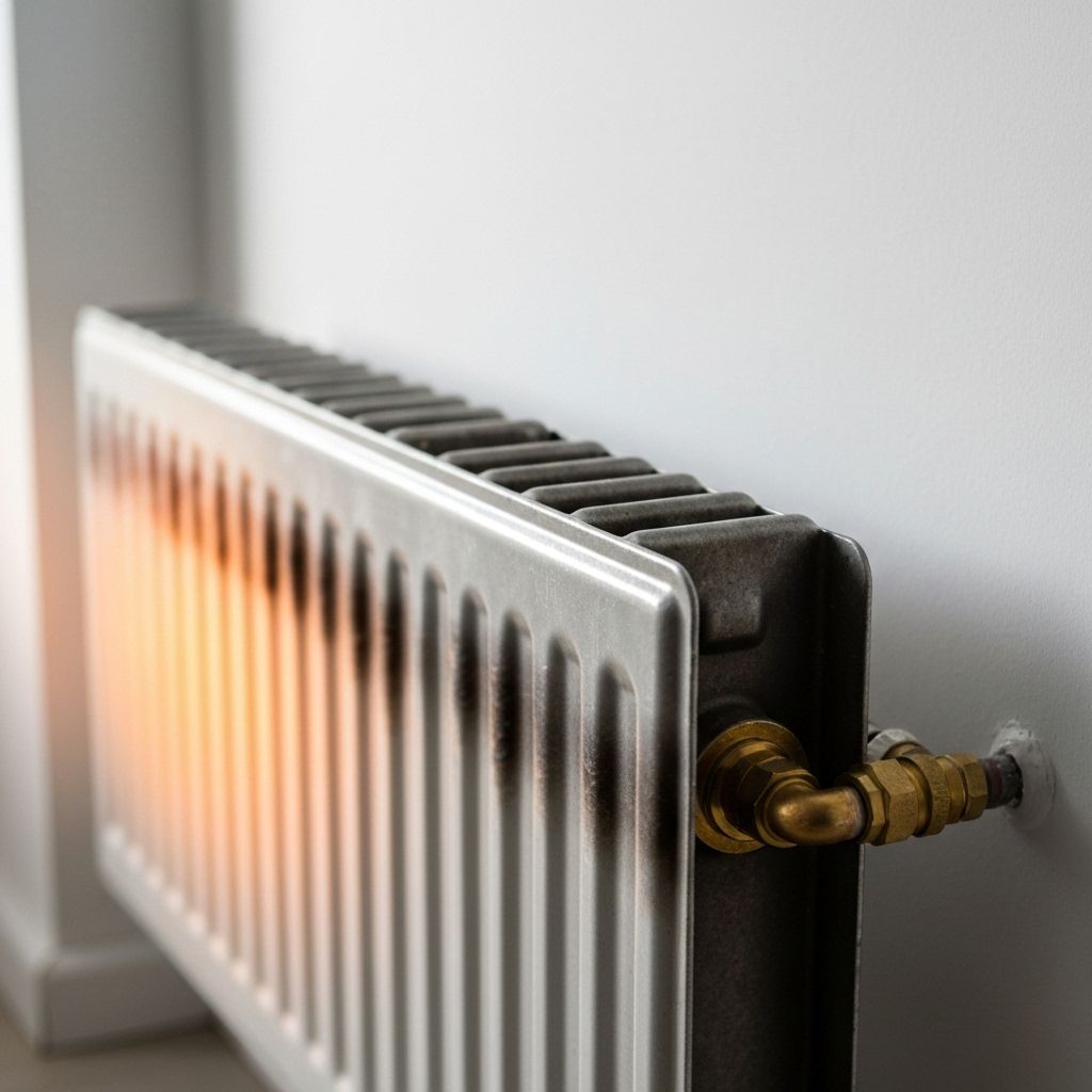 Radiator showing cold spots